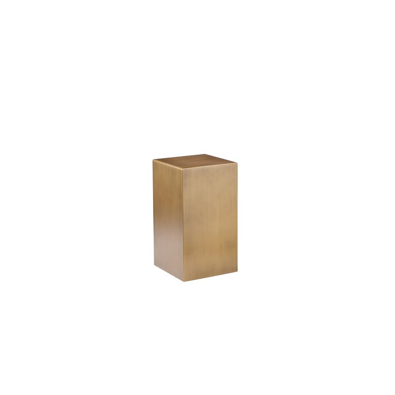 Pemberly Row Contemporary Metal Pedestal Set in Brushed Brass