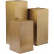 Pemberly Row Contemporary Metal Pedestal Set in Brushed Brass