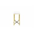 Pemberly Row Stainless Steel Console in White Lacquer & Gold