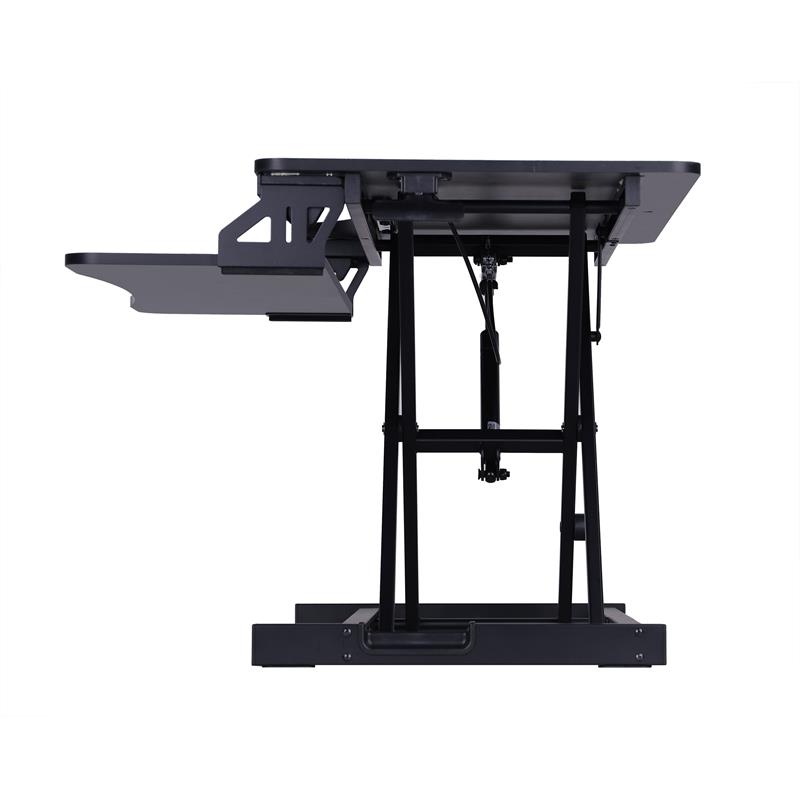 Pemberly Row Standing Desk Converter w/ Dual Monitor Arm & Tablet Holder - Black