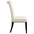 Pemberly Row Tufted Upholstered Fabric Dining Chairs in Beige
