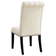 Pemberly Row Tufted Upholstered Fabric Dining Chairs in Beige