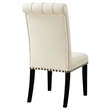 Pemberly Row Tufted Upholstered Fabric Dining Chairs in Beige