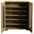 Pemberly Row Modern Farmhouse Wood Mesh Door Accent Cabinet in Oak