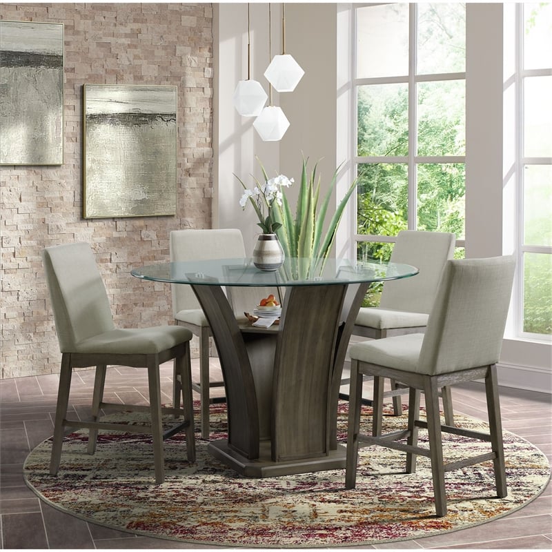 Pemberly Row Modern / Contemporary Counter Side Chair in Gray
