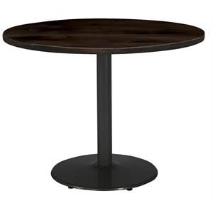 Pemberly Row 30&quot Rnd Breakroom Table Espresso Rnd Black Base Standard Height