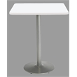 Pemberly Row Square Top Breakroom Table White Round Silver Base Bistro Height
