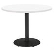 Pemberly Row Round Top Breakroom Table White Round Black Base Standard Height