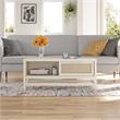 Pemberly Row Modern / Contemporary Coffee Table in Ivory Oak