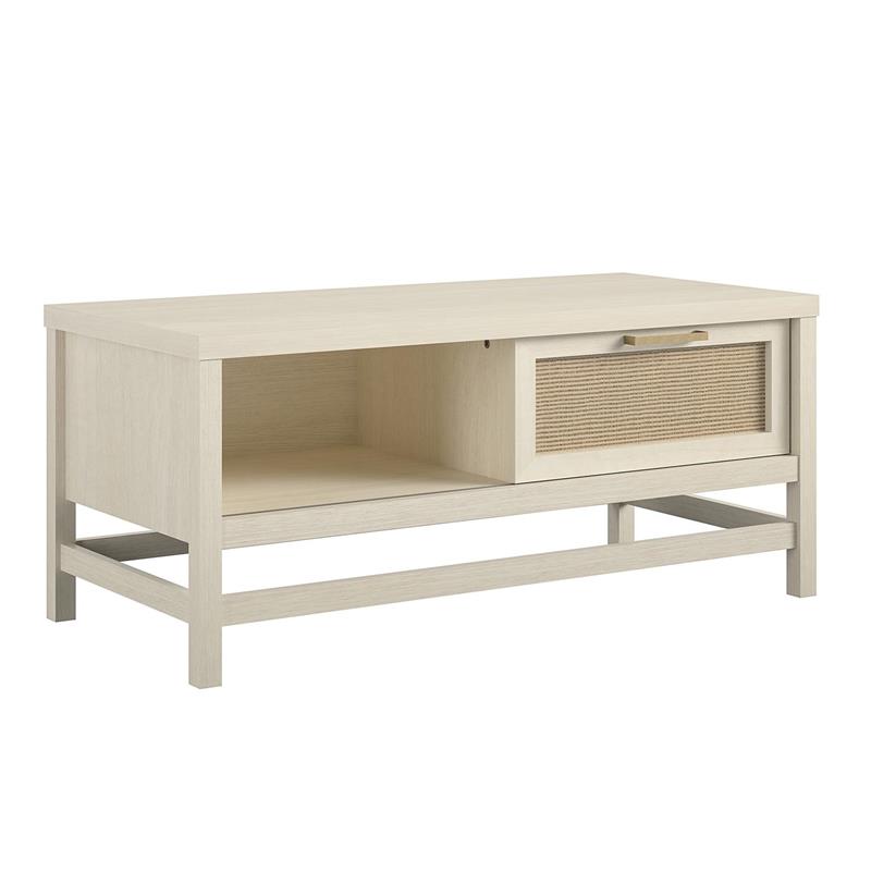 Pemberly Row Modern / Contemporary Coffee Table in Ivory Oak