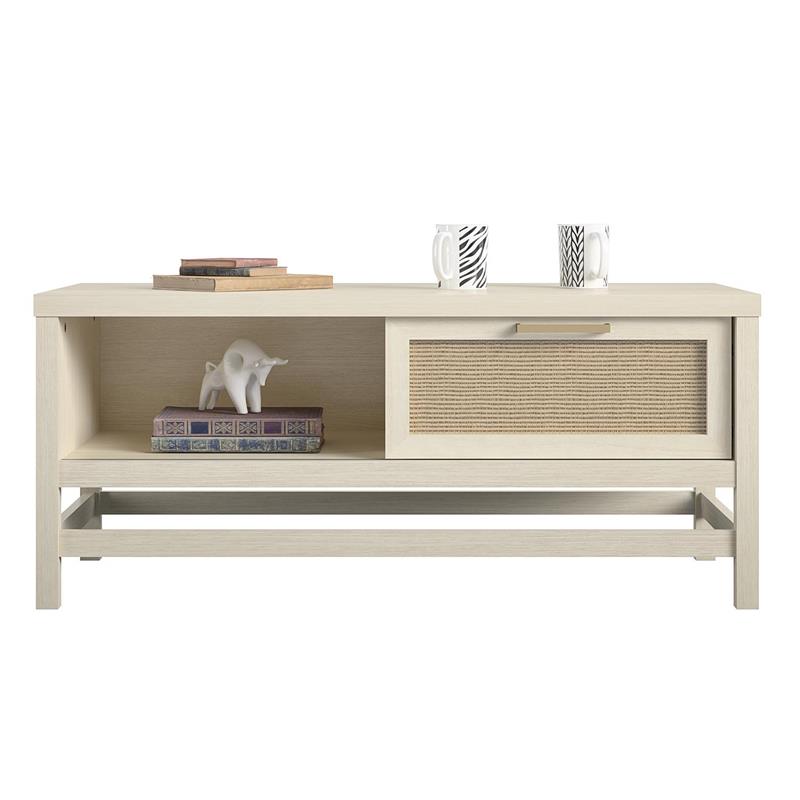 Pemberly Row Modern / Contemporary Coffee Table in Ivory Oak