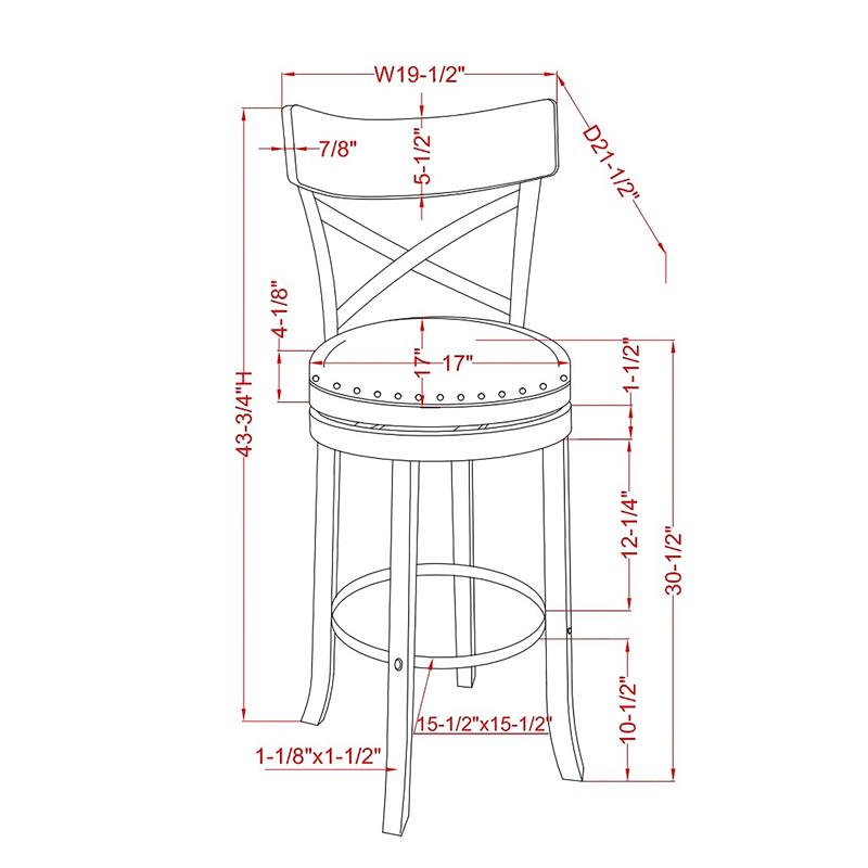 Pemberly Row Wood Swivel 29
