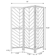 Pemberly Row Farmhouse Wood Herringbone Pattern Three Panels Screen in Tobacco