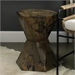 Pemberly Row Prismatic Modern Metal Small Side Table in Brown/Black
