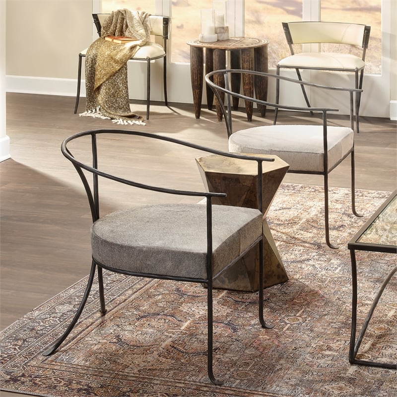 Pemberly Row Prismatic Modern Metal Small Side Table in Brown/Black