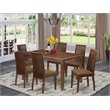 Pemberly Row 7-piece Wood Dinette Table and Chair Set in Mahogany