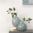 Pemberly Row Contemporary Glass Decorative Vases in Blue (Set of 2)