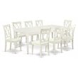 Pemberly Row 9-piece Wood Dining Set with X-Back Chairs in White