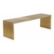 Pemberly Row Rectangular Modern Brushed Steel Metal Bench in Gold