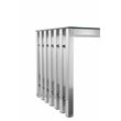 Pemberly Row Modern Brushed Steel Metal & Tempered Glass Desk in Silver