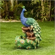 Pemberly Row Contemporary Transitional Resin Peacock Fountain