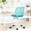 Pemberly Row Swivel Teen Plastic and Mesh Task Chair in Turquoise