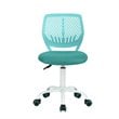 Pemberly Row Swivel Teen Plastic and Mesh Task Chair in Turquoise