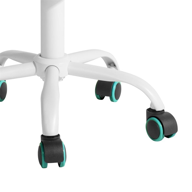 Pemberly Row Swivel Teen Plastic and Mesh Task Chair in Turquoise