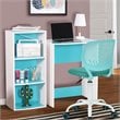 Pemberly Row Swivel Teen Plastic and Mesh Task Chair in Turquoise