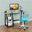 Pemberly Row Swivel Teen Plastic and Mesh Task Chair in Turquoise