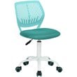 Pemberly Row Swivel Teen Plastic and Mesh Task Chair in Turquoise