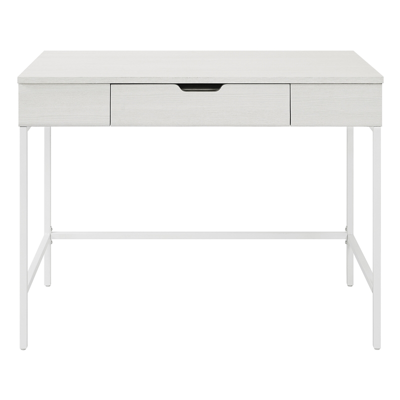 Pemberly Row Worksmart Sit-To-Stand Desk in White Oak Engineered Wood
