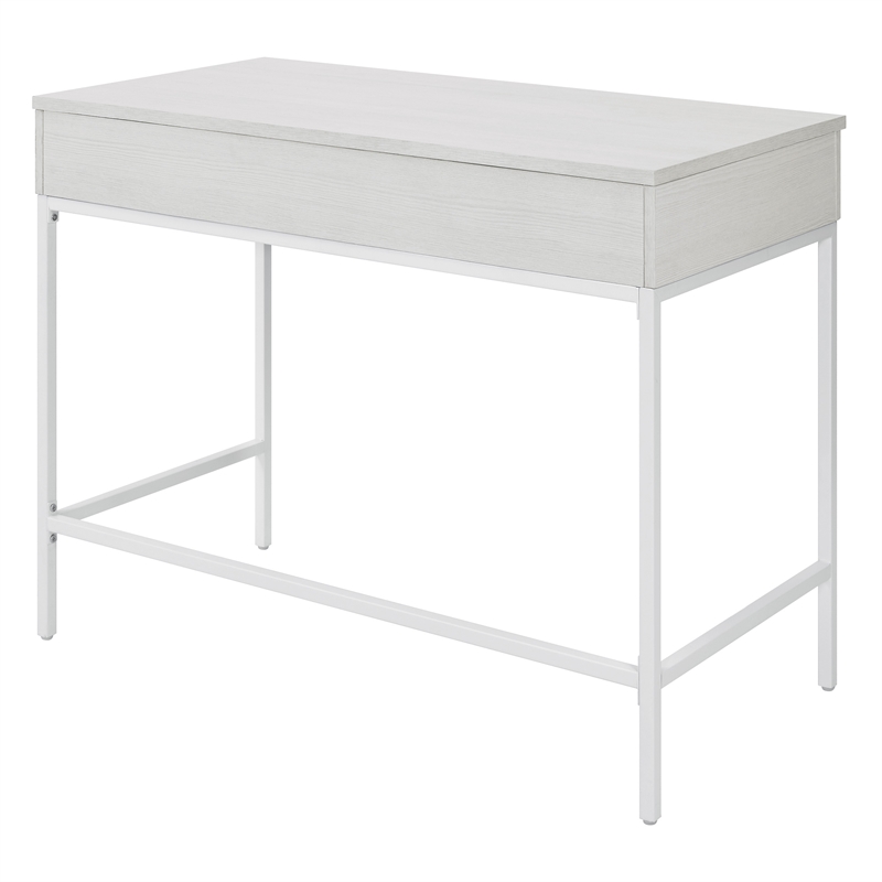Pemberly Row Worksmart Sit-To-Stand Desk in White Oak Engineered Wood