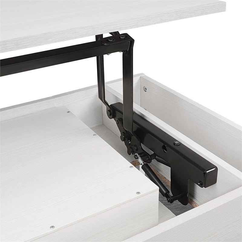 Pemberly Row Worksmart Sit-To-Stand Desk in White Oak Engineered Wood