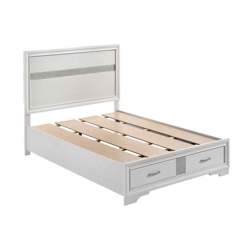 Pemberly Row 2-Drawer Storage Platform Wood Full Bed in White