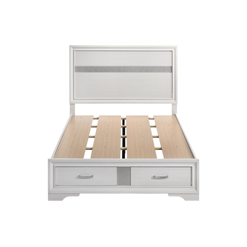 Pemberly Row 2-Drawer Storage Platform Wood Full Bed in White