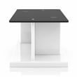 Pemberly Row Modern Glass Top 3-Piece Coffee Table Set in White