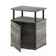 Pemberly Row Engineered Wood Utility Design End Table in French Oak Gray/Black