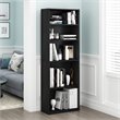 Pemberly Row Engineered Wood Simply Home 5-Shelf Bookcase in Black