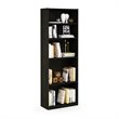 Pemberly Row Engineered Wood Simply Home 5-Shelf Bookcase in Espresso