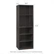 Pemberly Row Engineered Wood Simply Home 5-Shelf Bookcase in Espresso
