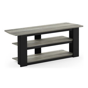 Pemberly Row Wood TV Entertainment Center for TV up to 48&quot in Oak Gray/Black