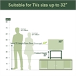 Pemberly Row Wood Elevated TV Stand for TV up to 25