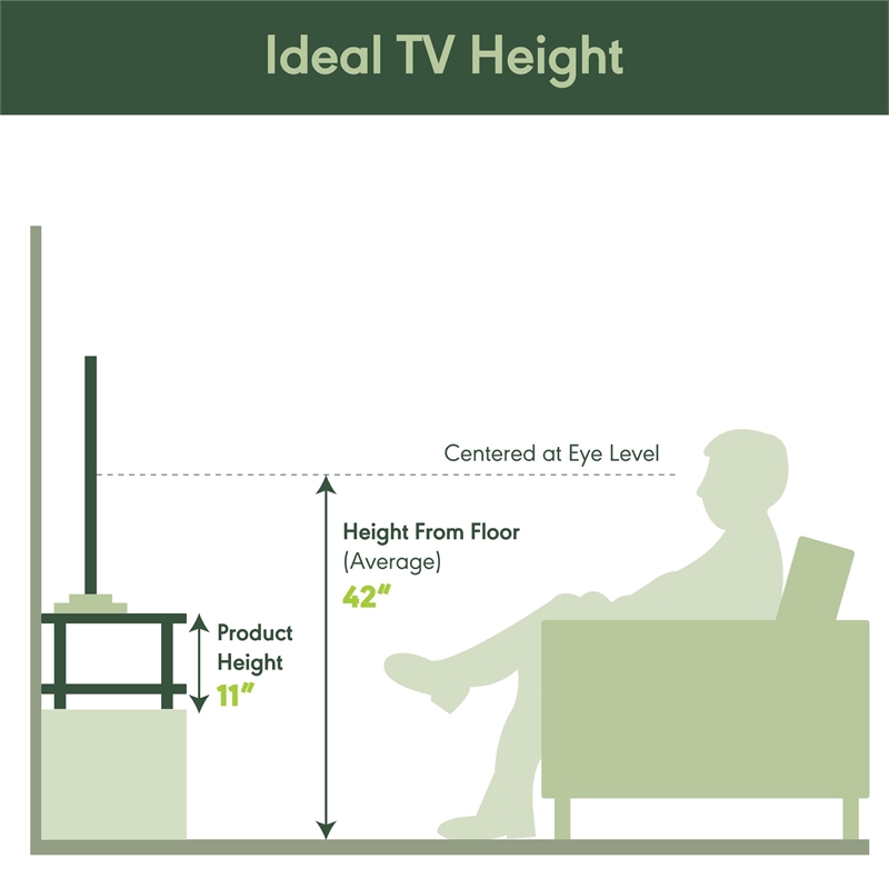 Pemberly Row Wood Elevated TV Stand for TV up to 25