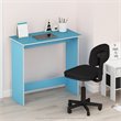 Pemberly Row Engineered Wood Simplistic Study Table in Light Blue/White