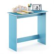 Pemberly Row Engineered Wood Simplistic Study Table in Light Blue/White