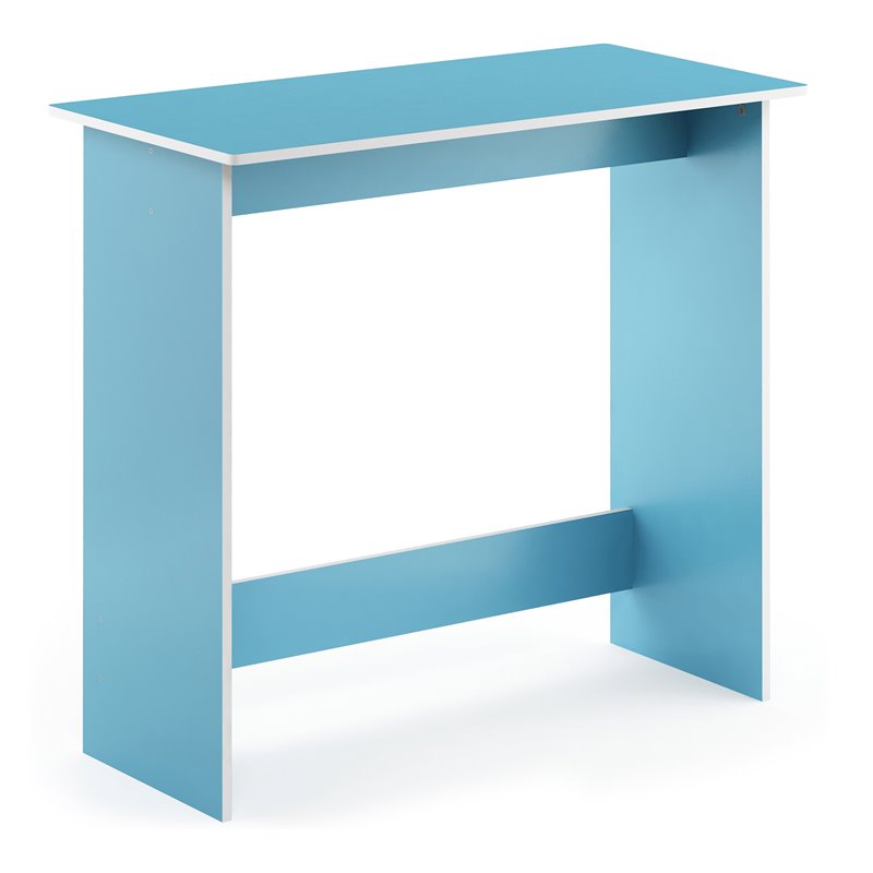 Pemberly Row Engineered Wood Simplistic Study Table in Light Blue/White