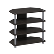 Pemberly Row Wood 4-Tier Petite TV Stand for TV up to 25