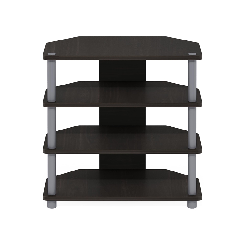 Pemberly Row Wood 4-Tier Petite TV Stand for TV up to 25