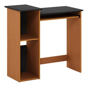 Pemberly Row Wood Multipurpose Computer Writing Desk in Light Cherry/Black